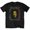 Bob Marley Unisex Tee: Rasta Scratch - Small - Black view 1