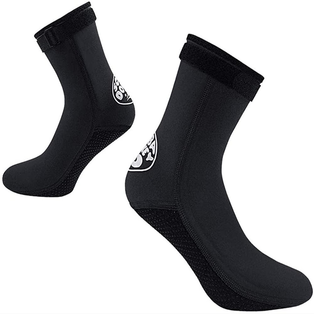GREUS 3mm Neoprene Wetsuit Socks Thermal Anti-slip Scuba Diving Socks Fins Socks Water Dive Snorkeling Socks for Men Women Swimming Sailing Kayaking Surfing Water Sports Socks Booties (Black, XL)