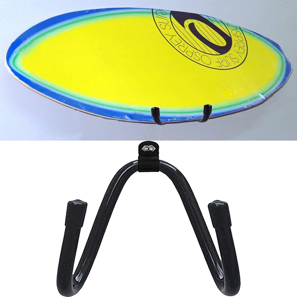 Pmsanzay Surfboard Wall Mount Rack, for Ski and Snowboard Storage Rack, Wakeboard Wall Rack Display Mount, Skateboard Wall Hangers Holder - No More Than 20LB (10KG) - W/Hardware - Black