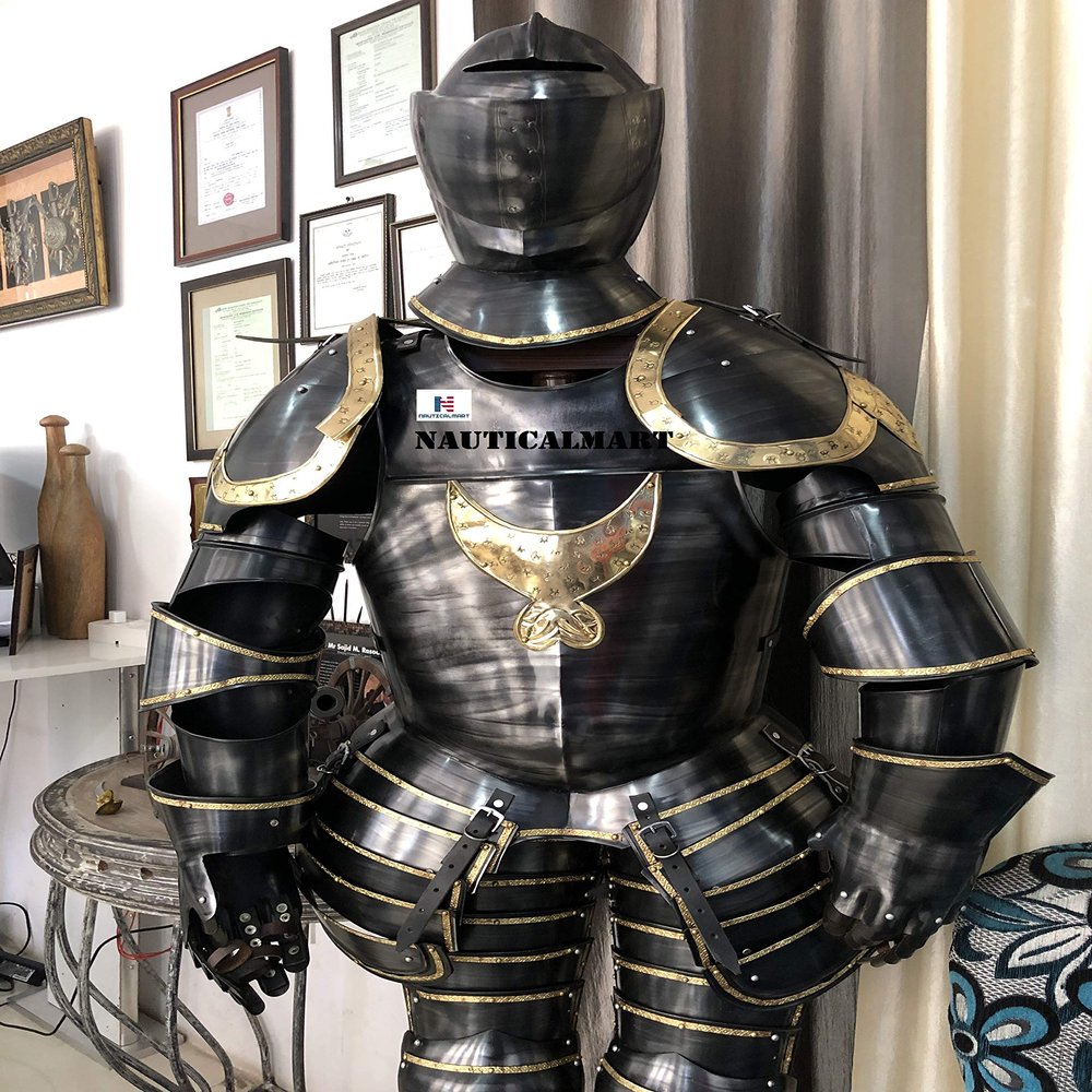 Nautical-Mart Classic Life Size 6ft 16th-Century Italian Armor Sculpture Statue Wearable Costume