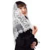 BLESSUME 1pc Women Triangle Pattern Veil Classic Mantilla Soft Lace Chapel Veil (White 3) view 1