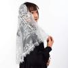 BLESSUME 1pc Women Triangle Pattern Veil Classic Mantilla Soft Lace Chapel Veil (White 3) view 2