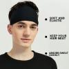 Pilamor Sports Headbands for Men (5 Pack),Moisture Wicking Workout Headband,Sweatband Running,Cycling,Football,Yoga,Hairband Women and Men(black5) view 2