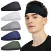 Pilamor Sports Headbands for Men (5 Pack),Moisture Wicking Workout Headband, Sweatband Headbands for Running,Cycling,Football, Yoga,Hairband for Women and Men(Gray, Green, White, Blue, Black) view 1