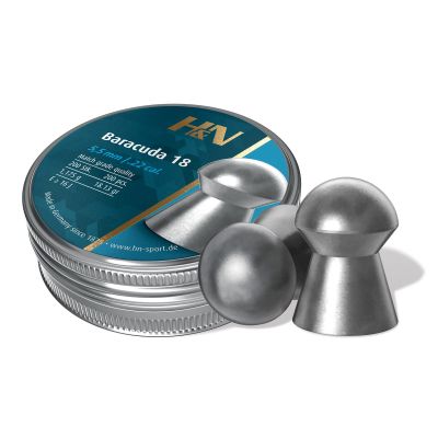 Haendler & Natermann H&N Baracuda 18.22 Cal, 18.13 Grains, Round Nose, 200ct, Silver