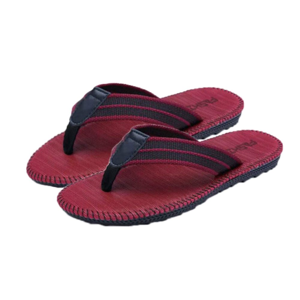 SOUGAO Men's Flip Flops Slippers Unisex Shoes Beach/Pool Sandals for Outdoor and Indoor (red 42)