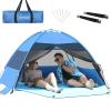 Large 3-4 Person Beach Tent - UPF 50+ Anti-UV, Easy Setup with Extended Floor & Mesh Windows, Portable for Camping Fishing (Blue) view 1
