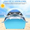 Large 3-4 Person Beach Tent - UPF 50+ Anti-UV, Easy Setup with Extended Floor & Mesh Windows, Portable for Camping Fishing (Blue) view 2