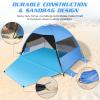 Large 3-4 Person Beach Tent - UPF 50+ Anti-UV, Easy Setup with Extended Floor & Mesh Windows, Portable for Camping Fishing (Blue) view 3