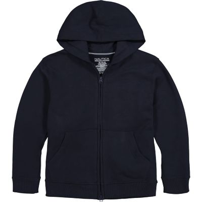 Nautica Boys Sensory-Friendly Soft Full-Zip Hoodie Sweatshirt, Rose, 7