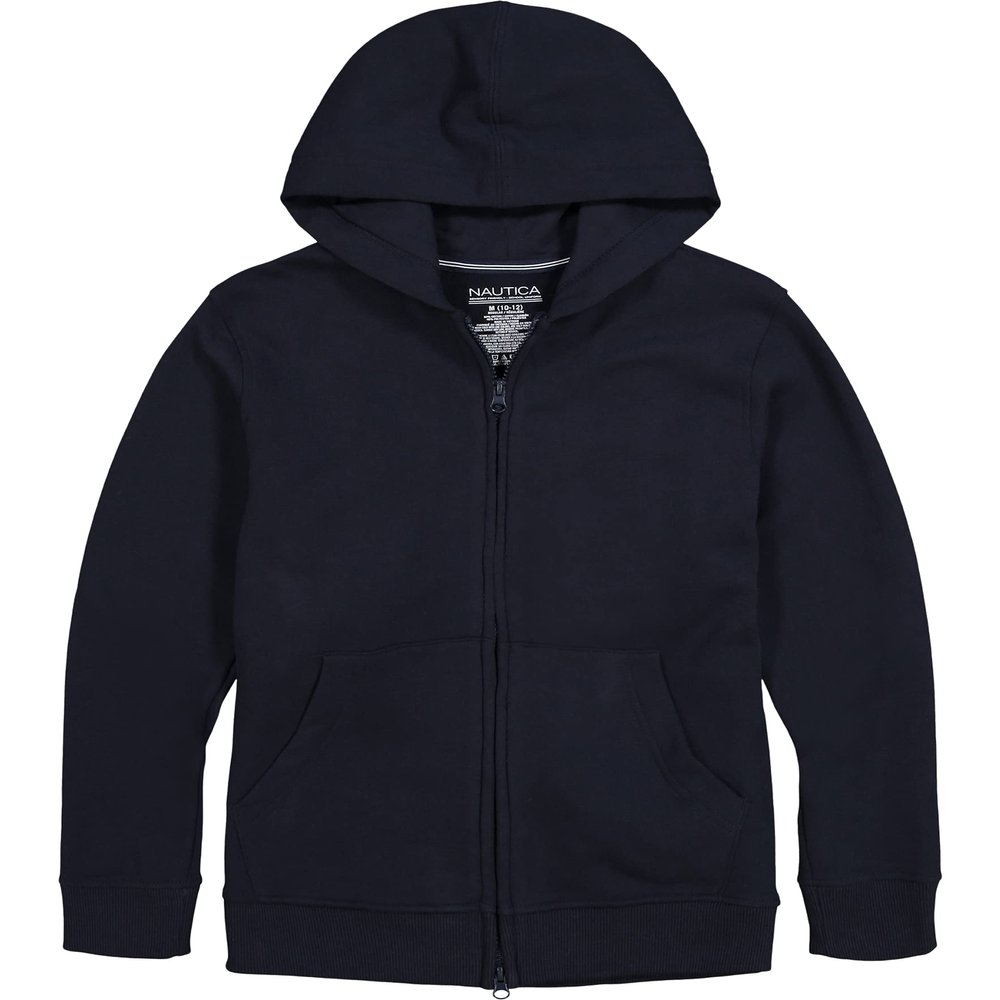 Nautica Boys Sensory-Friendly Soft Full-Zip Hoodie Sweatshirt, Rose, 7