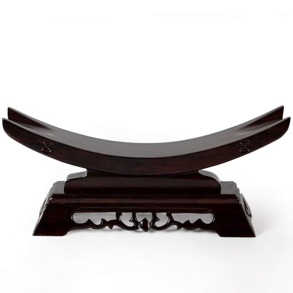 BAIWANLIN Sword Holder Stand Horizontal Display Samurai Katana Wakizashi Rosewood Crescent Shape Large/Medium/Small Size,Small