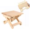 QiaoDongDian Folding Stool, Natural, Hardwood, Wood Folding Stool, Camp Stool, Perfect for Camping, for Picnic, Camp, Travel, Garden BBQ Accessories view 1
