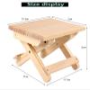 QiaoDongDian Folding Stool, Natural, Hardwood, Wood Folding Stool, Camp Stool, Perfect for Camping, for Picnic, Camp, Travel, Garden BBQ Accessories view 2