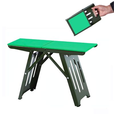 QiaoDongDian Mini Camp Stool, Lightweight Camping Stool, Portable Folding Camp Chair, Foldable Outdoor/Indoor Stools for Travel, Camping, Hiking, Fishing (Color : Green Large with Cushion)