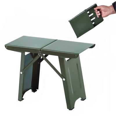 QiaoDongDian Mini Camp Stool, Lightweight Camping Stool, Portable Folding Camp Chair, Foldable Outdoor/Indoor Stools for Travel, Camping, Hiking, Fishing (Color : Green Small)
