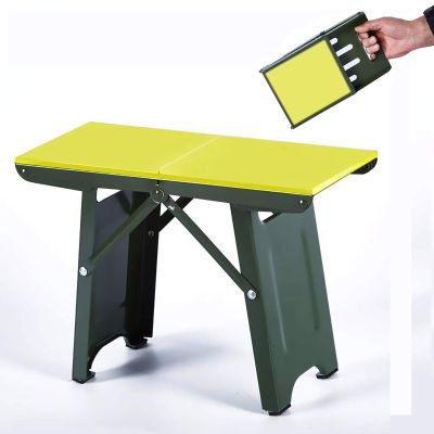 QiaoDongDian Mini Camp Stool, Lightweight Camping Stool, Portable Folding Camp Chair, Foldable Outdoor/Indoor Stools for Travel, Camping, Hiking, Fishing (Color : Green Small with Cushion)