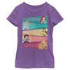 Disney Princess Princess Adjectives Girl's Heather Crew Tee Purple Berry view 1