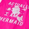 Disney Girls Princess Actual Mermaid Slim Fit, Scoop Hem Racerback Tank T-Shirt, Dark Pink, Small US view 3