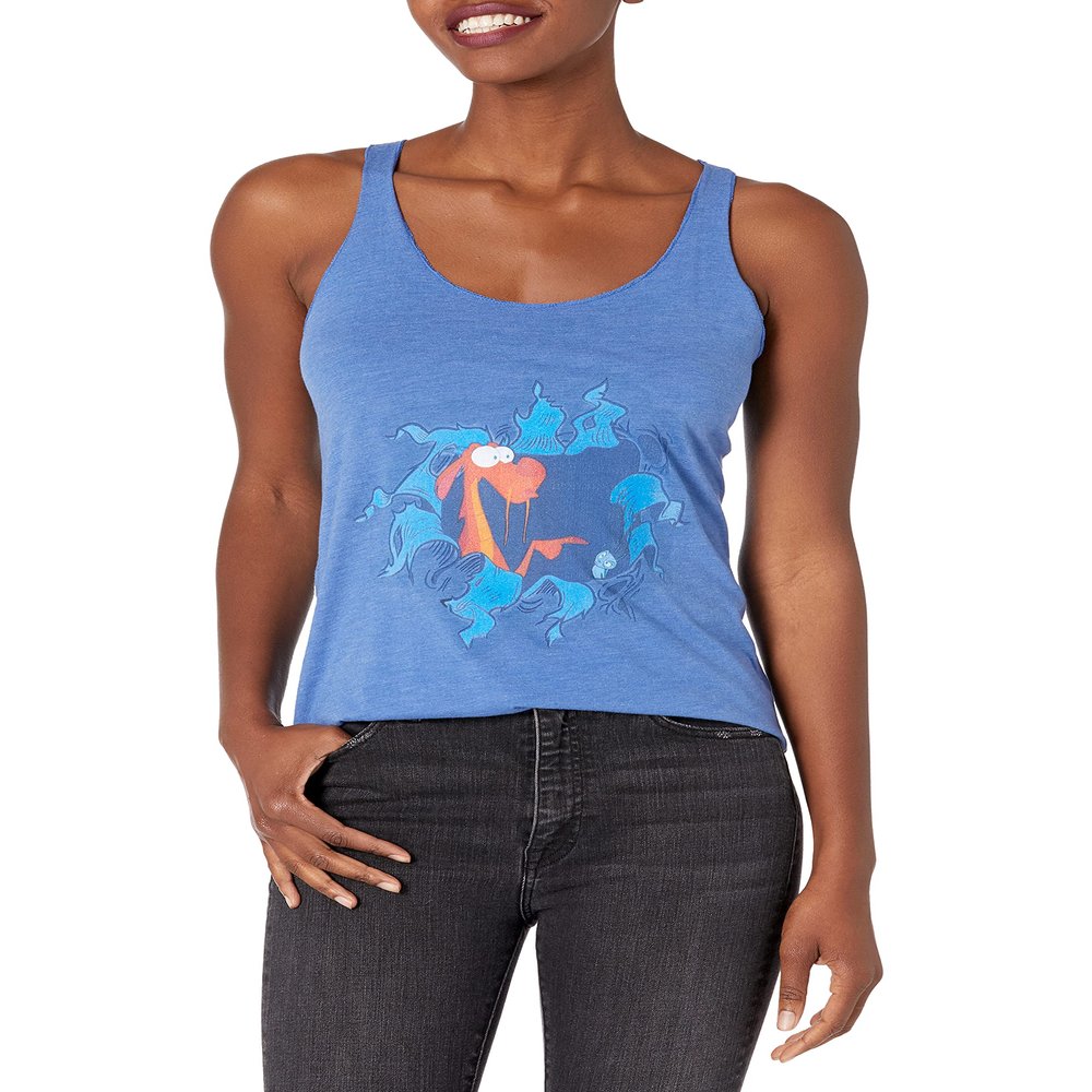 Disney Junior's Princess Oh Mushu Tri-Blend Racerback Layering Tank, Royal Blue Heather, X-Small