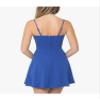 B. Darlin Womens Juniors Scalloped V-Neck Fit & Flare Dress Blue 9/10 view 2