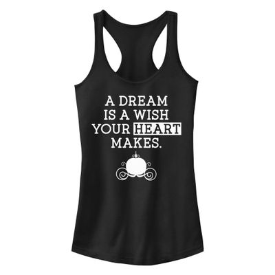 Disney Junior's Princess Dream Wish Slim Fit, Scoop Hem Racerback Tank, Black, XX-Large