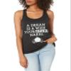Disney Junior's Princess Dream Wish Slim Fit, Scoop Hem Racerback Tank, Black, XX-Large view 2