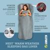 Klymit Nest Sleeping Bag Liner, Warm Weather Sleeping Bag Insert, Gray, XL view 2