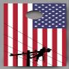 Lets Print Big Lineman American Flag Corn Hole Board Decal Wrap view 1