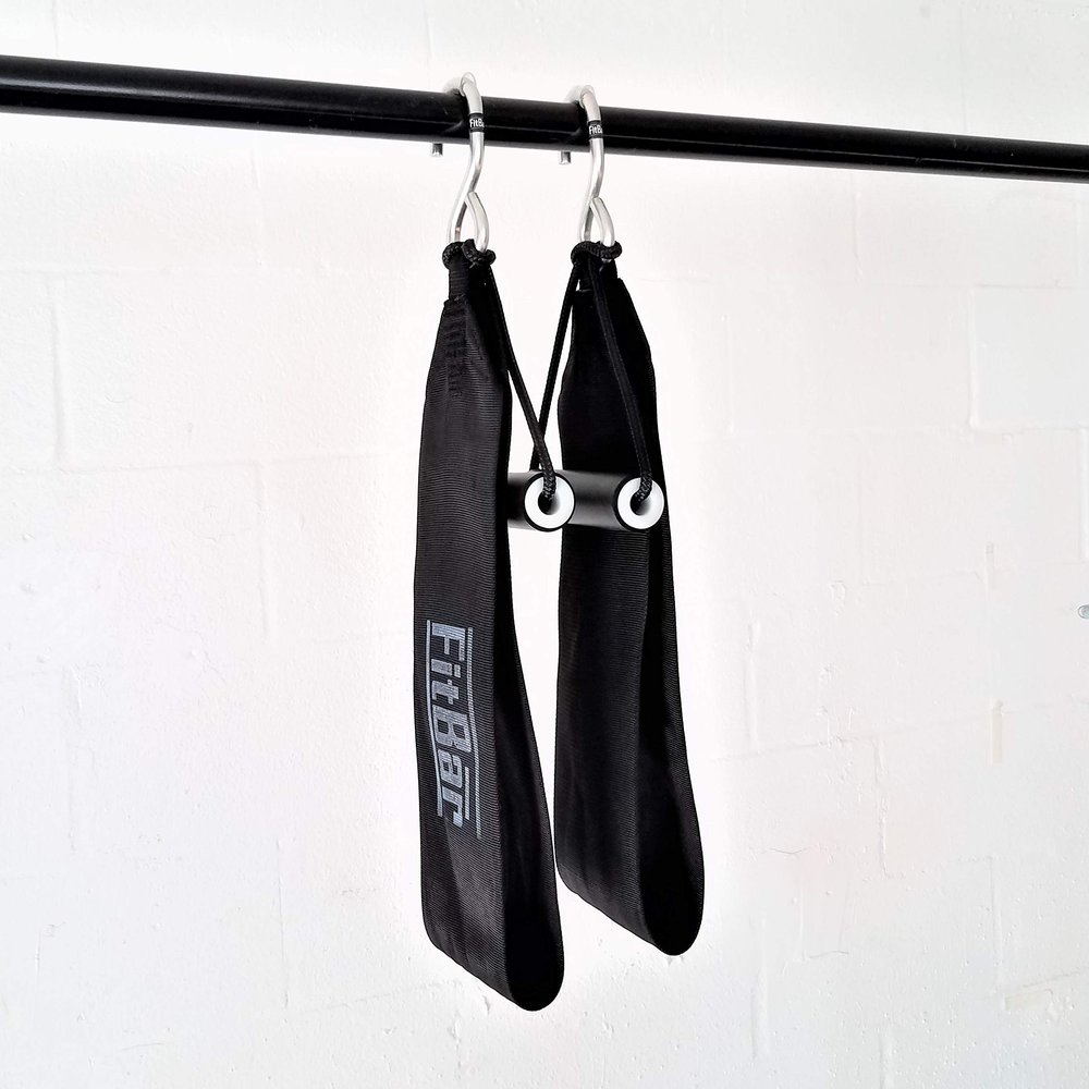 FitBar Premium Hanging Ab Straps with Handles, Ab Slings for Pull Up Bars, Core Exerciser, Abdominal Straps for bodyweight Training