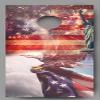 Lets Print Big Patriotic Bald Eagle Flying with American Flag B Cornhole Decal Wraps view 1