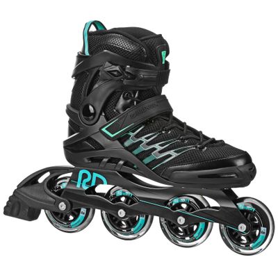 Roller Derby Q-84 Women's Inline Skates - Black/Teal - Size 10