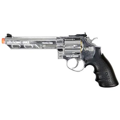 Lancer Tactical HFC Savage Bull 6" Gas Airsoft Revolver Pistol Full Size Silver 310 FPS