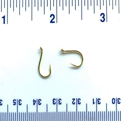 100 Gerry's Tackle 2X Strength Gold Salmon Egg Hooks Size 10