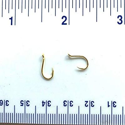 100 Gerry's Tackle 2X Strength Gold Salmon Egg Hooks Size 12