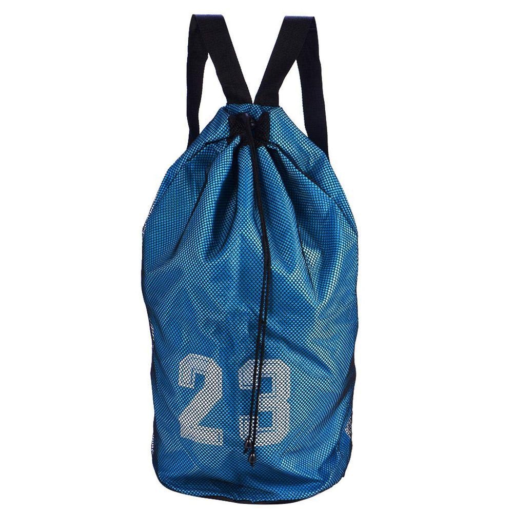 EVTSCAN Mesh Drawstring Backpack, Basketball Football Soccer Sports Training Exercising Mesh Backpack Shoulder Drawstring Bag (Blue)