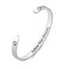 Enni of York Follow Your Dreams.for Women Birthday Gifts for Her Silver Cuff Bangle American flag Bracelet view 1