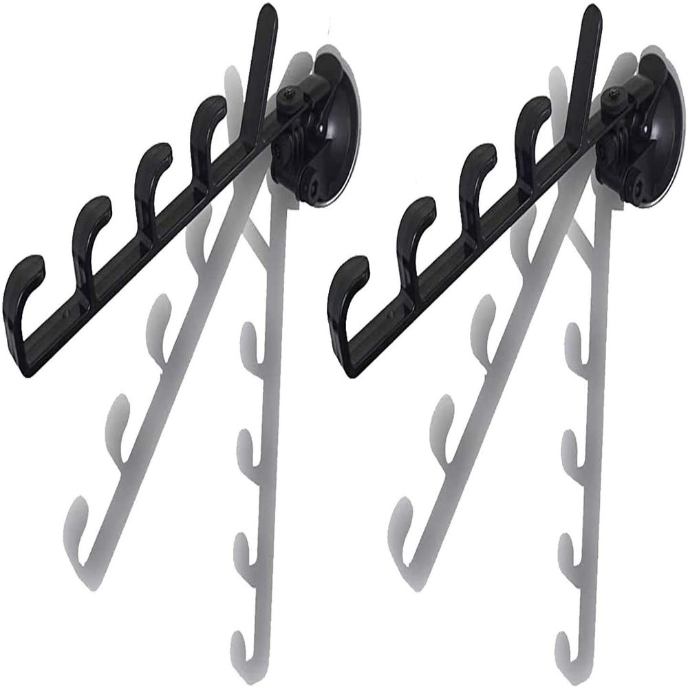 Adjustable Fishing Pole Rack & Holder - Vehicle & Boat Storage for Car, Truck, SUV & RV - Suction Cup Mounted - No Rods Included - 1 Pair