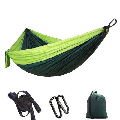Portable Hammock Camping Double & Single with 2 Tree Straps, Lightweight Nylon Travel Hammocks for 450Lbs Capacity, for Outdoor Backpacking Backyard Hiking