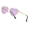 JOVAKIT Polarized Heart Sunglasses for Women Fashion Lovely Style Metal Frame UV400 Protection Lens (Gold/Purple) view 1