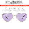 JOVAKIT Polarized Heart Sunglasses for Women Fashion Lovely Style Metal Frame UV400 Protection Lens (Gold/Purple) view 2