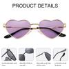 JOVAKIT Polarized Heart Sunglasses for Women Fashion Lovely Style Metal Frame UV400 Protection Lens (Gold/Purple) view 4