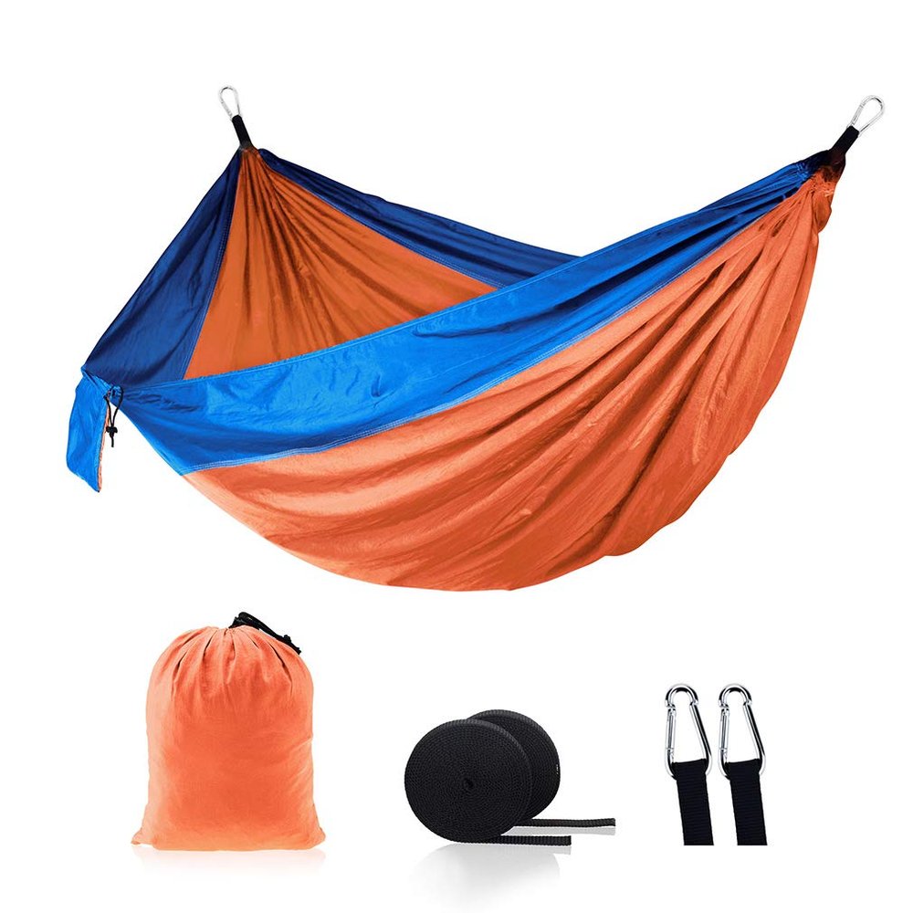 Camping Hammock - Travel Hammock with 2 Tree Straps, Double Hammock, Durable Nylon Parachute Portable Hammock for Outdoor Hiking Backpacking Yard