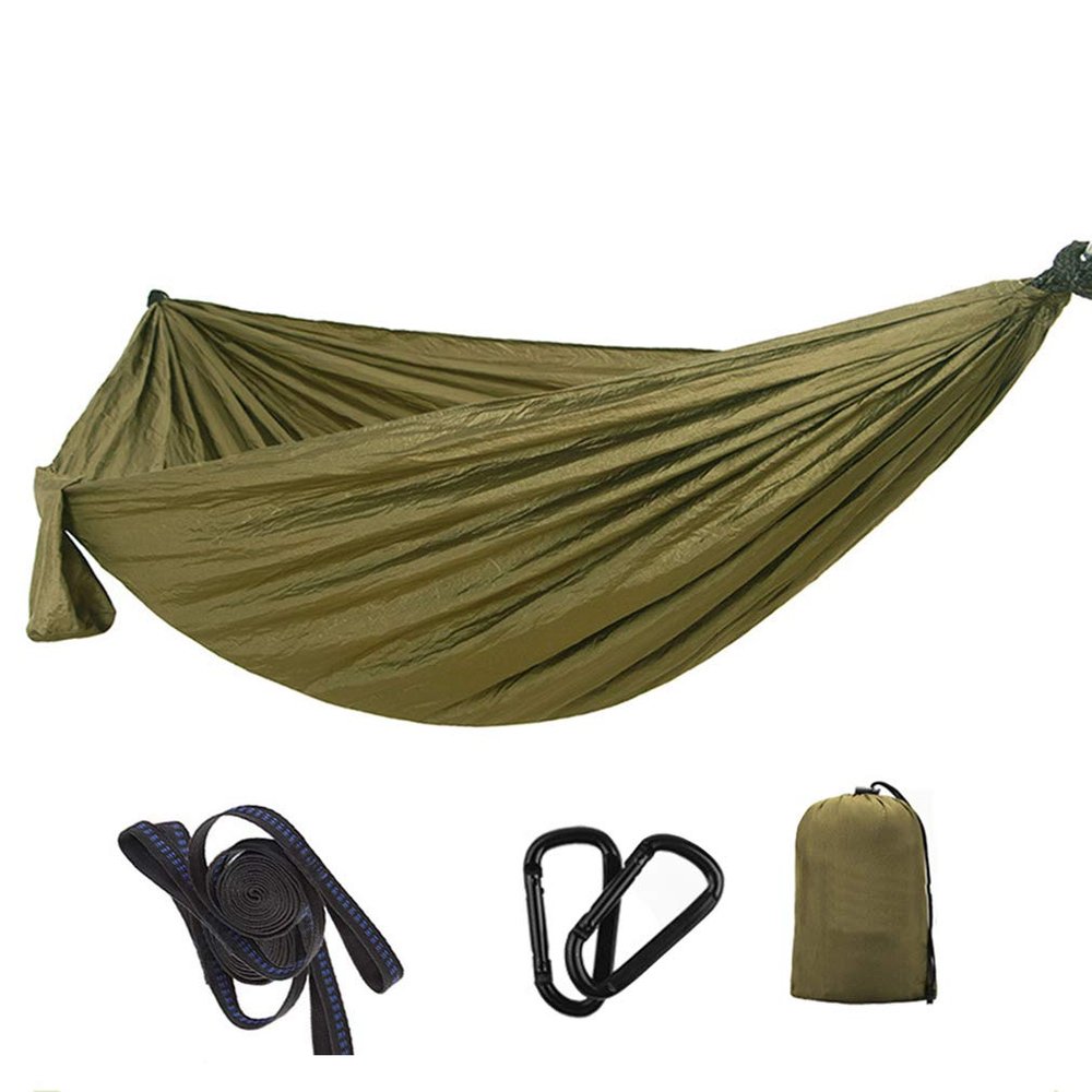 Portable Hammock Camping Double & Single with 2 Tree Straps, Lightweight Nylon Travel Hammocks for 450Lbs Capacity, for Outdoor Backpacking Backyard Hiking