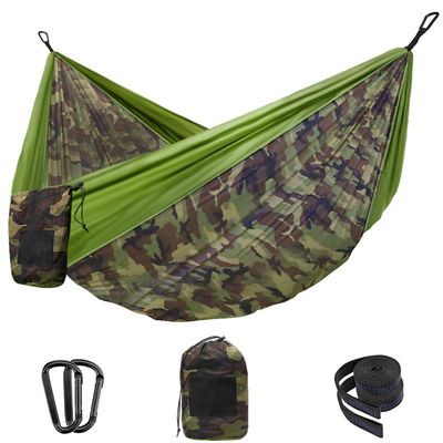 Camping Hammock Double & Single Portable Hammocks with 2 Tree Straps, Lightweight Nylon Parachute Hammocks Swing for Backpacking Travel Beach Backyard Hiking