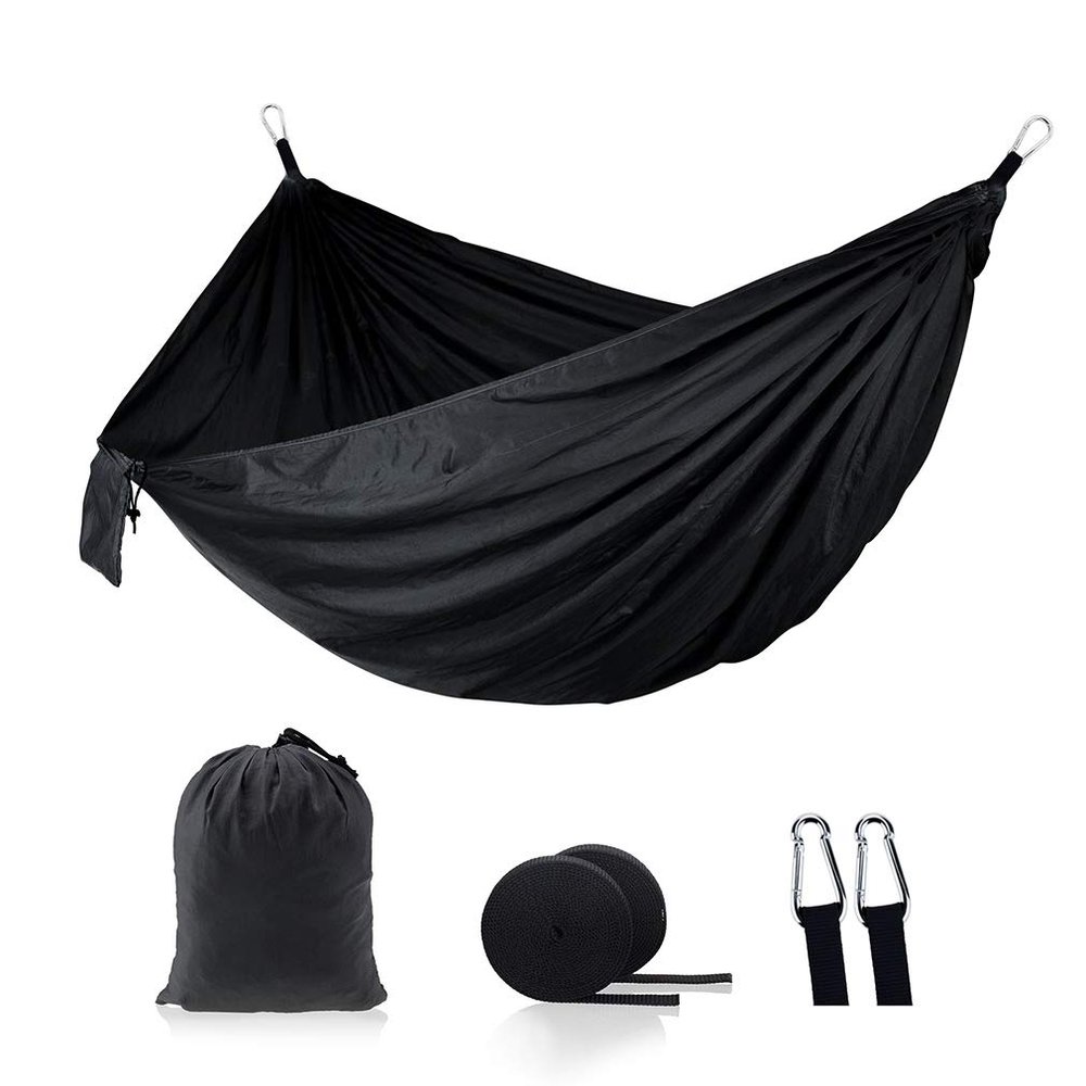 Camping Hammock - Travel Hammock with 2 Tree Straps, Double Hammock, Durable Nylon Parachute Portable Hammock for Outdoor Hiking Backpacking Yard