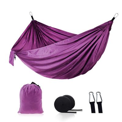 Camping Hammock - Travel Hammock with 2 Tree Straps, Double Hammock, Durable Nylon Parachute Portable Hammock for Outdoor Hiking Backpacking Yard
