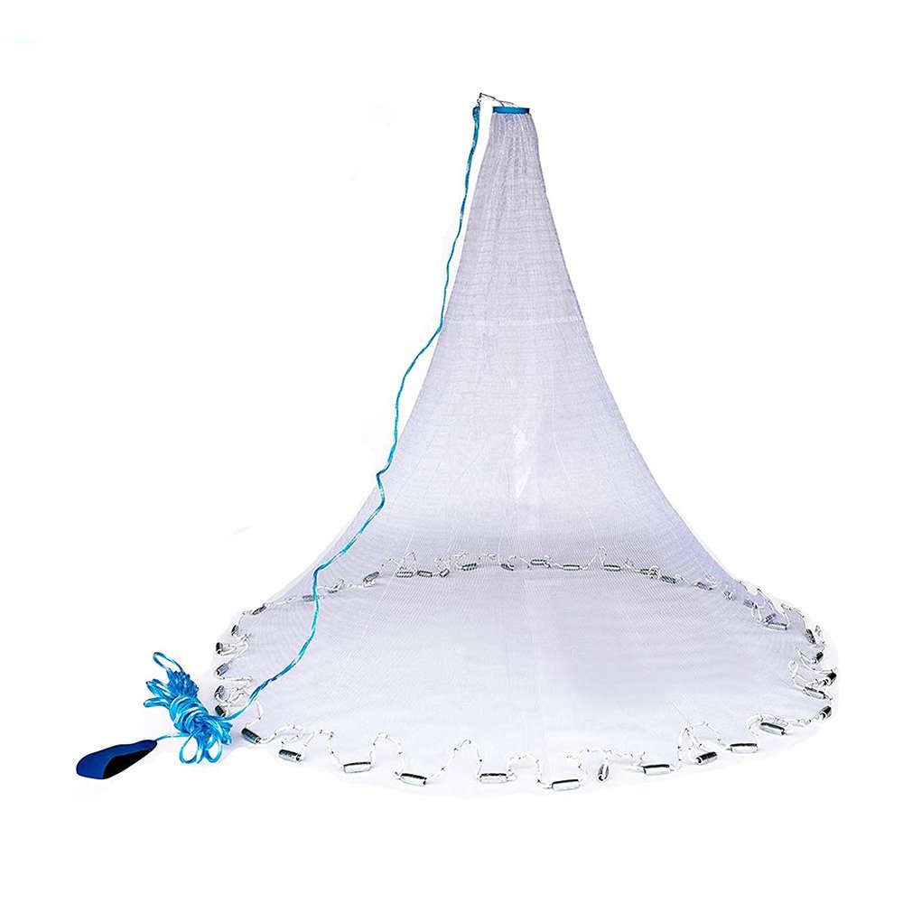 Lawaia Cast Nets for Fishing Bait - Saltwater Fishing Cast Net for Bait Trap Fish Throw Net,Size 4ft/6ft/8ft/10ft Radius Tire Lines Freshwater Casting Nets
