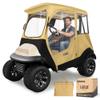 10L0L Golf Cart Deluxe Driving Enclosure for 2 Passenger Club Car Precedent/Tempo,600D Heavy Duty Oxford Cloth Waterproof Windproof and UV Block Rain Cover (Khaki Colour) view 1