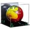 Better Display Cases Acrylic Bowling Ball Display Case with Mirror Case, Green Risers and Black Base (B33/A028) view 1